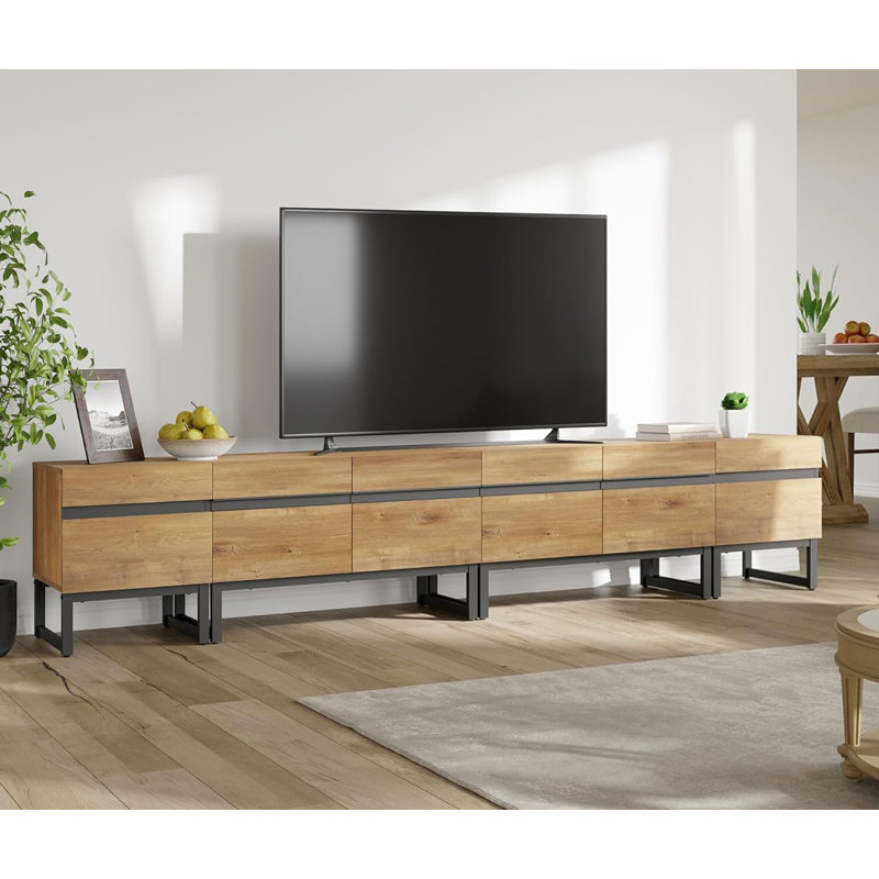 Aadam Modern TV Stand, 4 In 1 Entertainment Center TV Console With Storage Cabinets And Metal Base,Media Console For Living Room