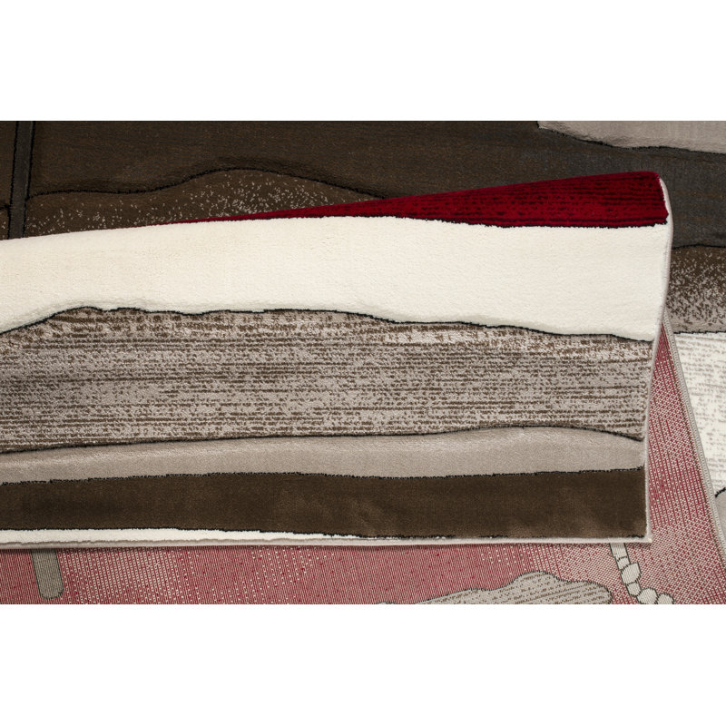 Tyanka Abstract Indoor Rug, Rectangle 3'5'' x 5'5''