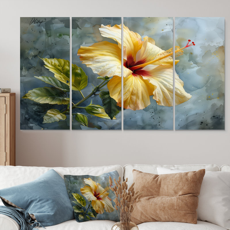 Ensemble de salon Vanesa - Hibiscus Wall Art, H 28 po x l 48 po