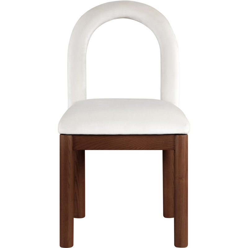 Chaise Macleod, Velours crème, Brun