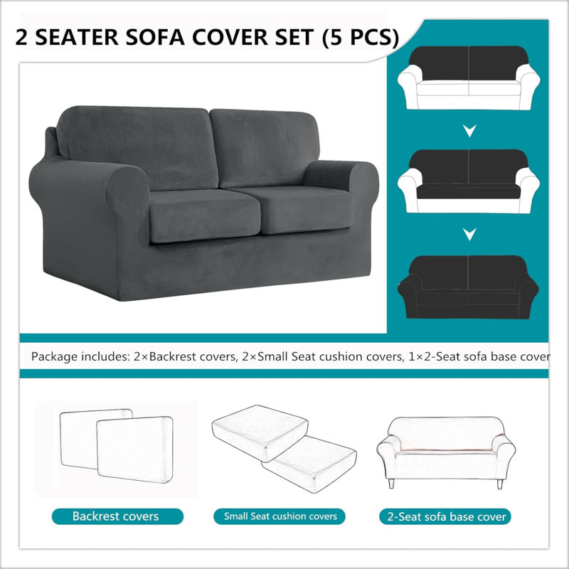 Outdoor Patio Sofa Cover, Dark Grey
