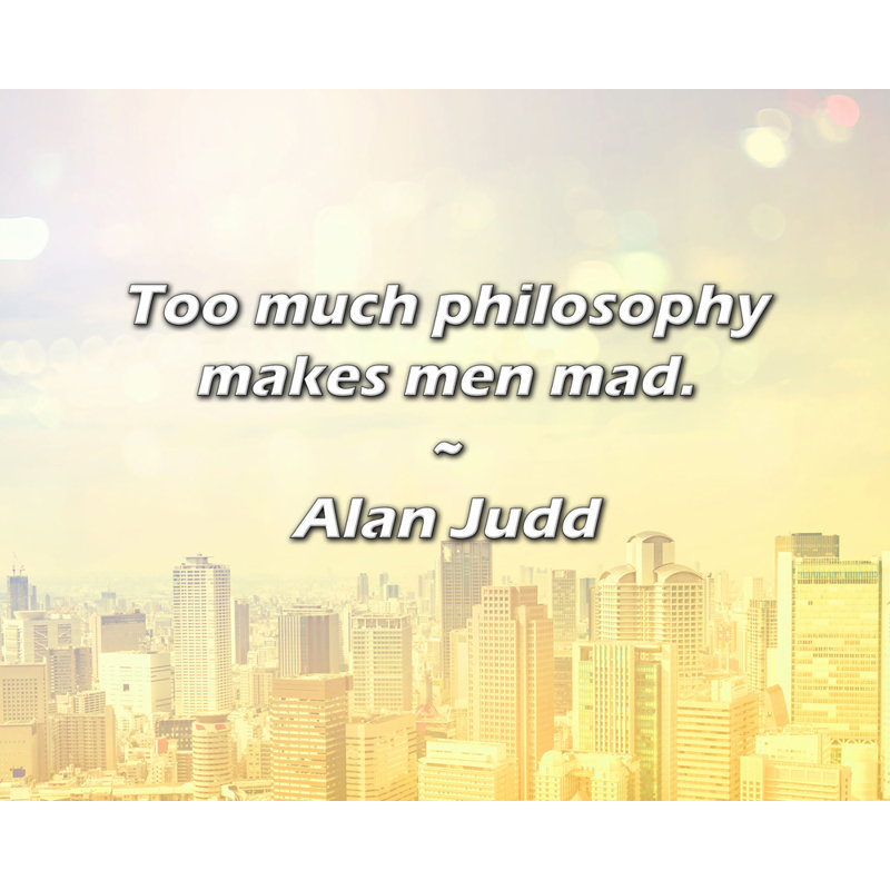 Alan Judd Quote: Too much philosophy makes men mad.