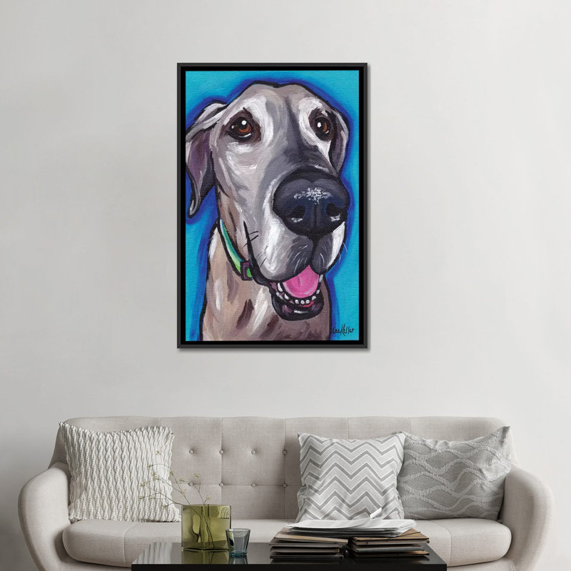 «Beau the Great Dane» par Hippie Hound Studios - impression sur toile tendue, H 26 po x l 18 po x P 1,5 po
