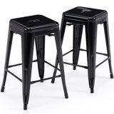 Kohki 24" Counter Stool Metal Bar Stools Counter Height Barstools Backless Indoor/Outdoor Bar Stools Kitchen Counter Stools Chairs