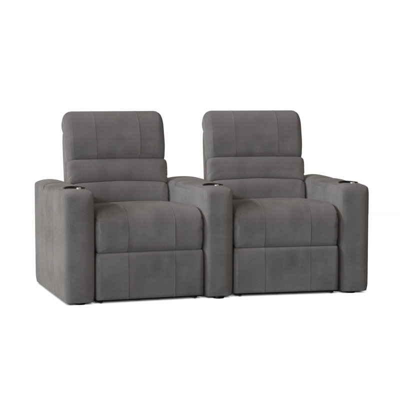 Rangée de sièges de cinéma maison à del (rangée de 2), Ombre Smartsuede, Manuel