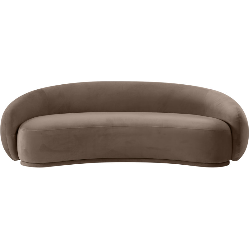Canapé en velours 93 po Emery, Velours brun