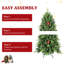 Arbre de Noël artificiel en PE / PVC pré-éclairé, branches à ouverture automatique et support en métal-937089754