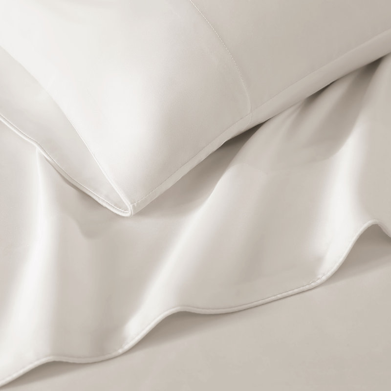 Silken Sateen TENCEL Sheet Set, Ivory, Queen Sheet Set with 2 Pillowcases
