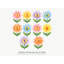 Number Flower Wall Decals, Set of 10 Educational Peel and Stick Wall Stickers, Classroom Playroom Decor, Kids Learning Wall Art, 20"W x 20"H (50 x 50 cm)-1708925520