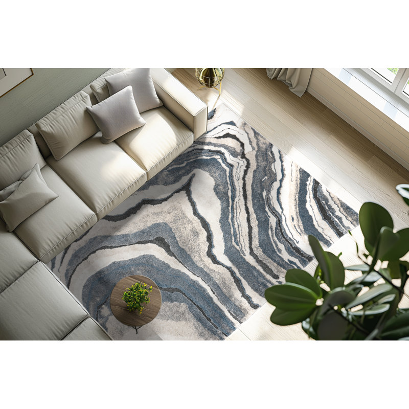 Devarian Abstract Area Rug, Rectangle 60 x 110cm