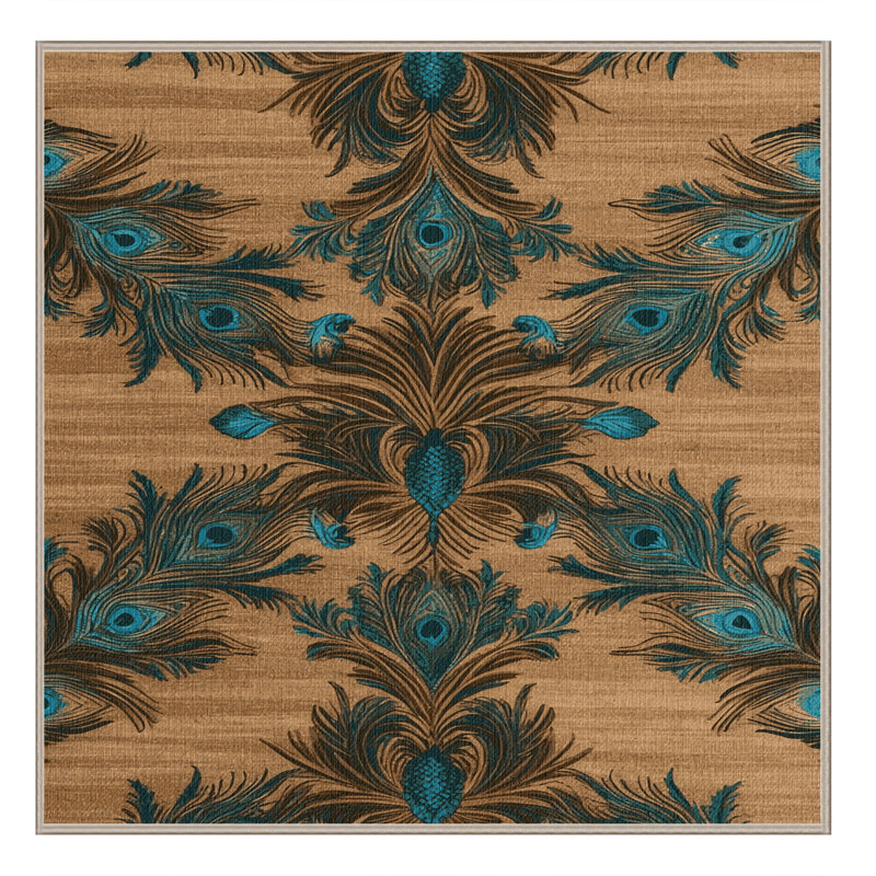 Tapis hawaïen lavable Peacocks, Carré 4 pi
