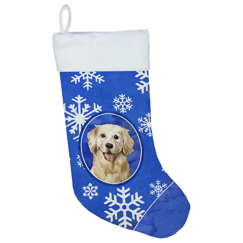 Chaussette de noël winter flocons de noël, Golden retriever