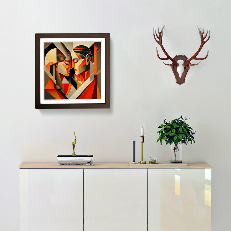 Lovers Constructivism No.2 - Framed Print, Walnut