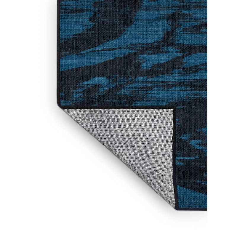 Tapis abstrait gris lavable à la machine, Rond 5 pi