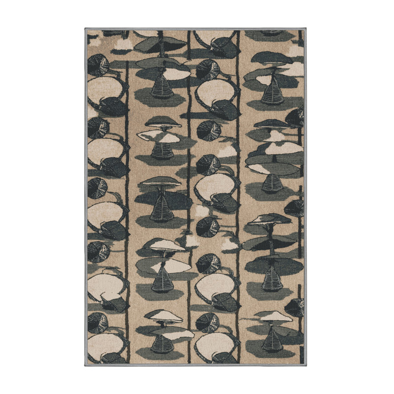 Tapis gris lavable à la machine, Rectangulaire 2 pi x 3 pi
