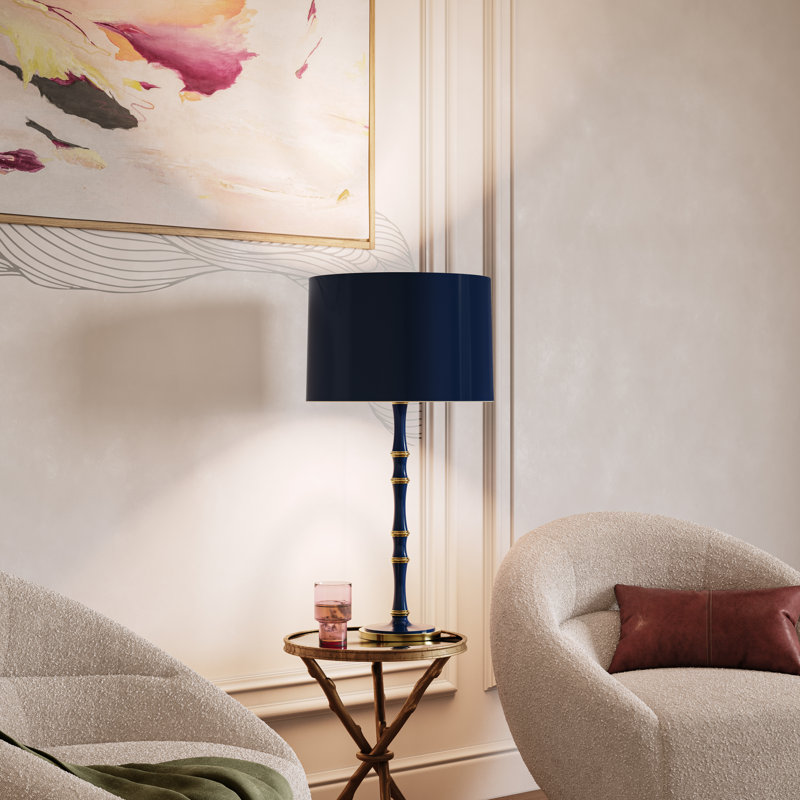 Kane Table Lamp, Jungle, Ascot White, Polished Nickel