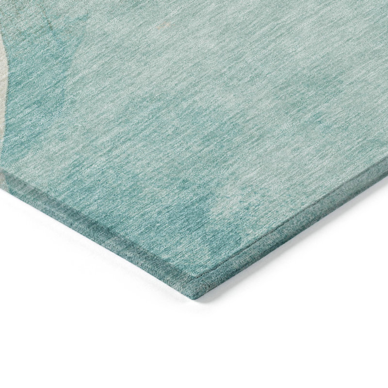 Tapis intérieur / extérieur lavable à la machine Xhevrie, Rectangle 5 pi x 7 pi 6 po