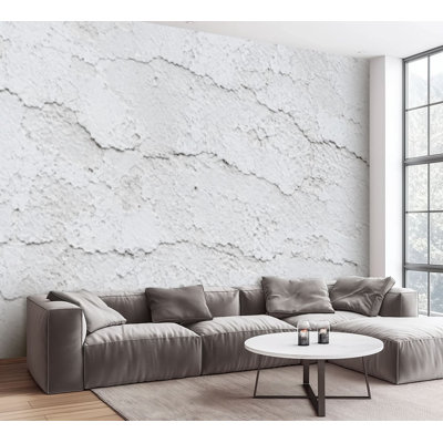 Papier peint adhésif peler et coller en plâtre blanc, pierre adhésive, papier contact amovible, décoration murale pour salon, chambre à coucher H 100 po x l 144 po