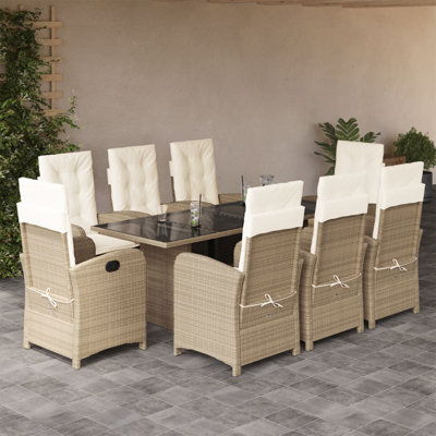 Red Barrel Studio® Patio Dining Set With Cushions Poly Rattan