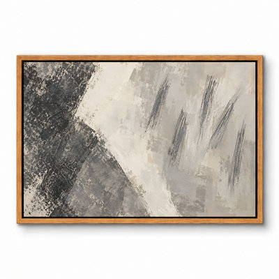 Chevron crème angulaire avec hachures noires fines, art mural sur toile encadré, art mural décoratif pour le salon, la chambre à coucher, le bureau et la maison