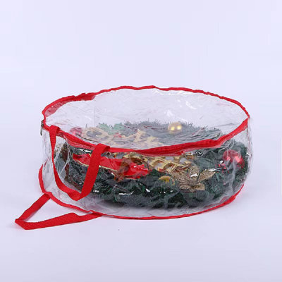 3pc Red Christmas Wreath Storage Bag Set Clear Zipper Close Xmas Decor Container 3pc Red Christmas Wreath Storage Bag Set Clear Zipper Close Xmas Decor Container