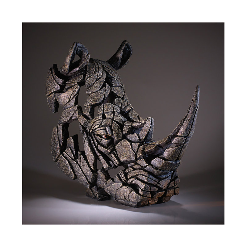 EDGE Sculpture Rhinocerous Bust 19.3in H