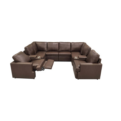 Niteshi Leather Match Power Recline Sectional by Hokku Designs