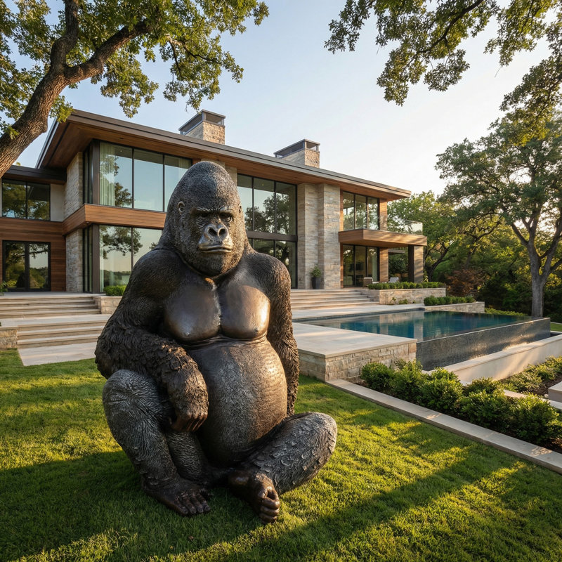 Gorilla à dossier de taille vie