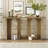Modern Curved Design Ash Veneer Console Table With Shelf-369760445