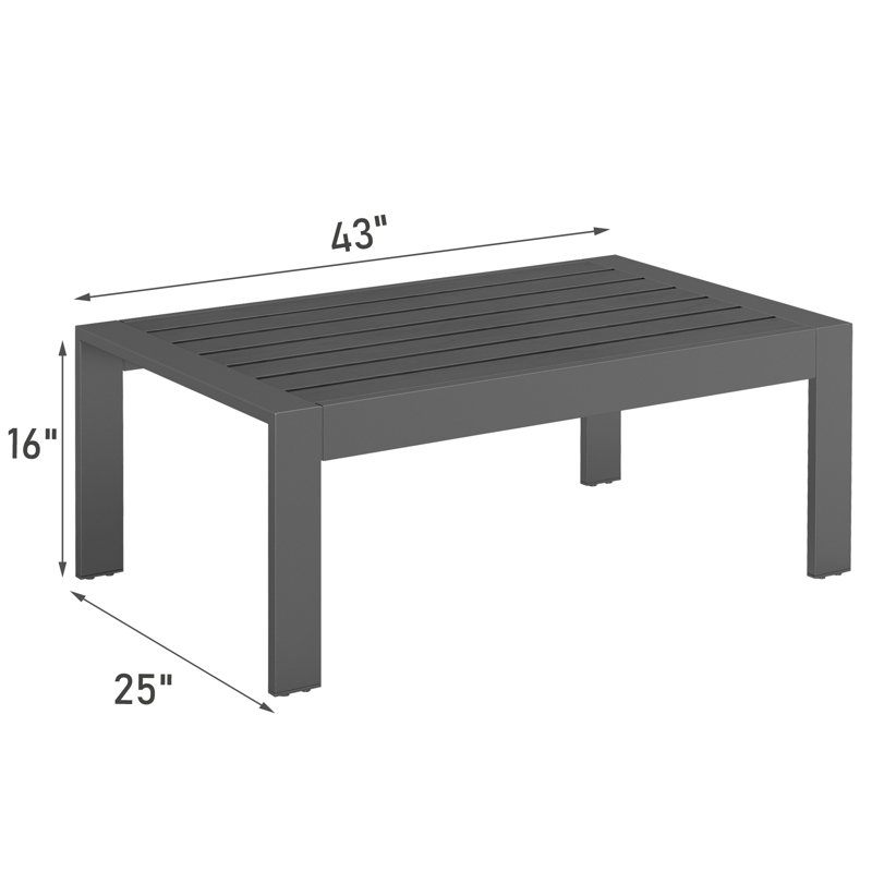 Table basse de patio, Gris