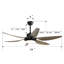 Ventilateur de plafond à DEL 6 pales avec lumière et télécommande Lajuanna -1090471975