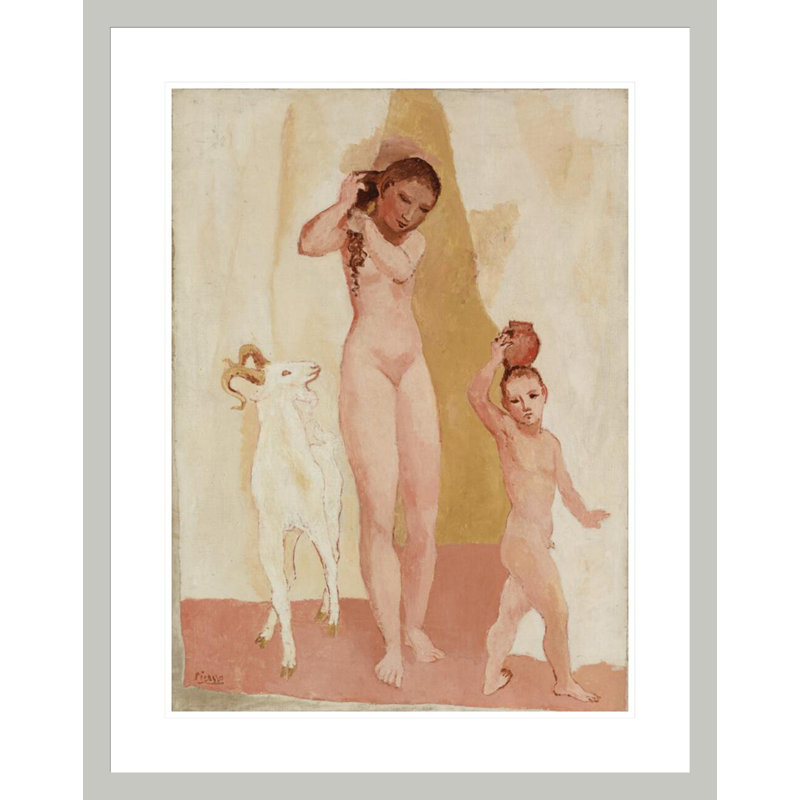 «Girl with a goat» (La jeune fille à la chèvre) par Pablo Picasso, impression giclée sur cadre, H 29,5 po x l 23,36 po