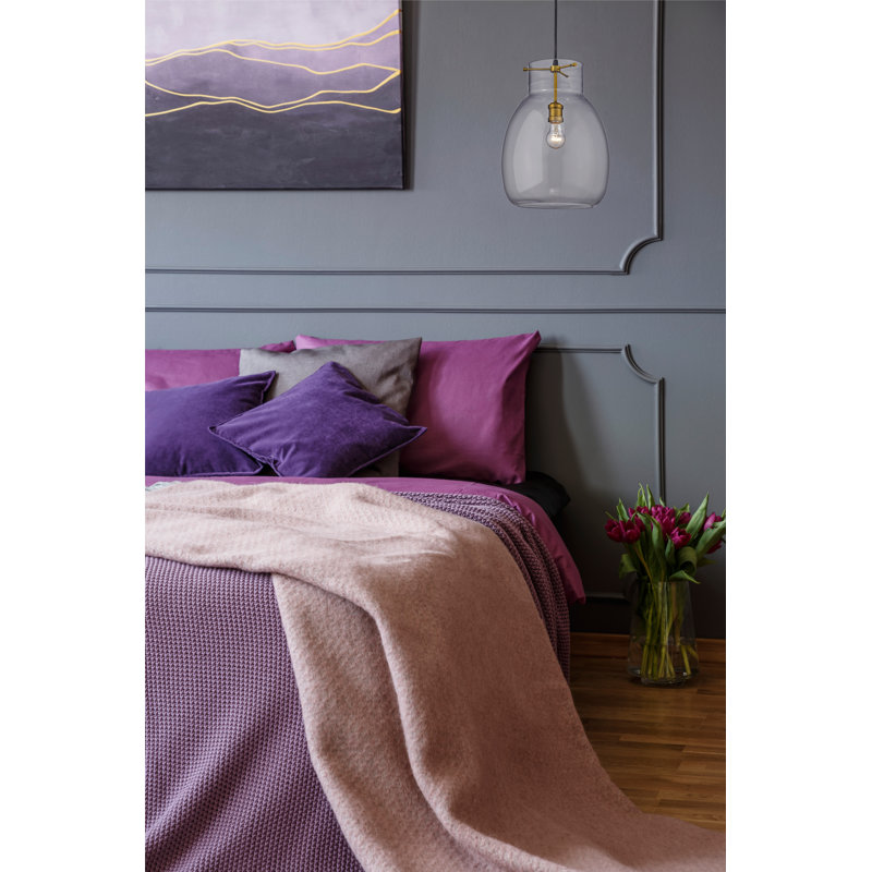 Luminaire à pot simple 1 lumières ArAgon, Laiton vieilli, H 16,5 po x l 12 po x P 12 po