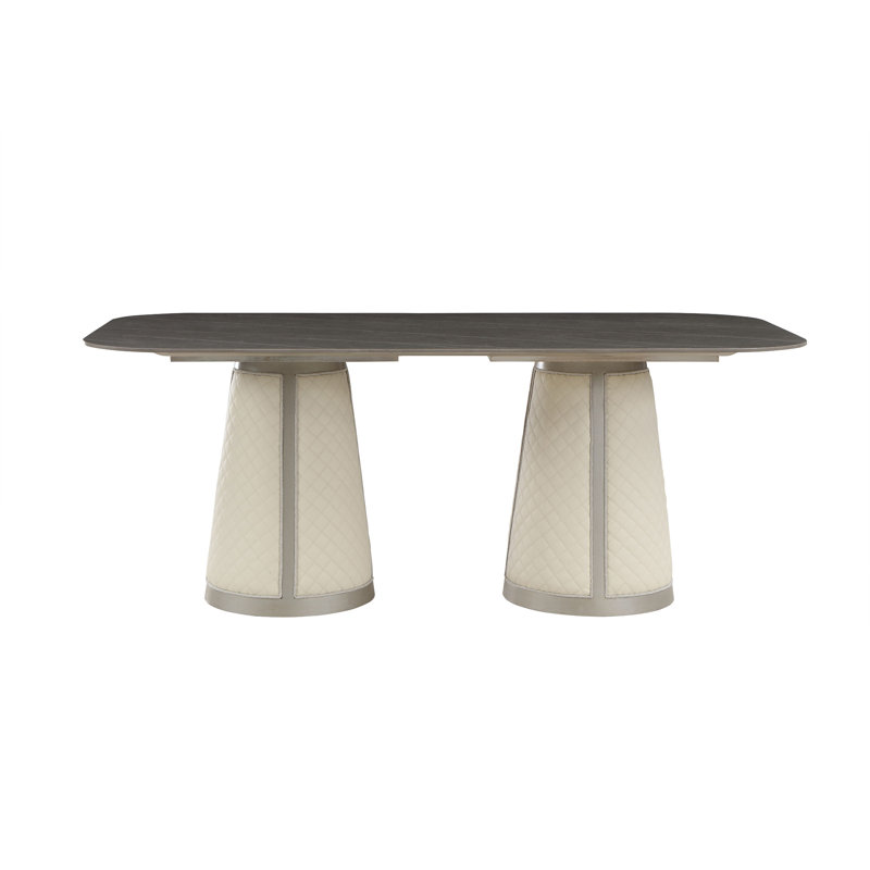 Naomigrace Double Pedestal Dining Table, 30"
