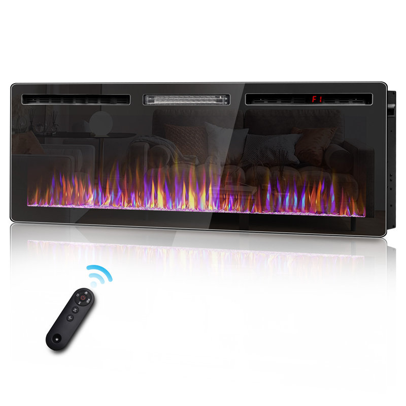 Foyer électrique linéaire ultra-mince Alais, H 18,11 po x l 60 po x P 3,85 po