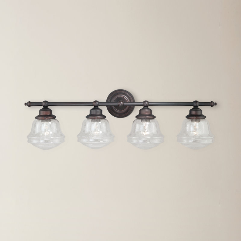 Gracious Adwitiya Rectangle Acrylic LED Flush Mount, 4 lights, 10" H X 32" W X 7" D, Oil Rubbed Bronze