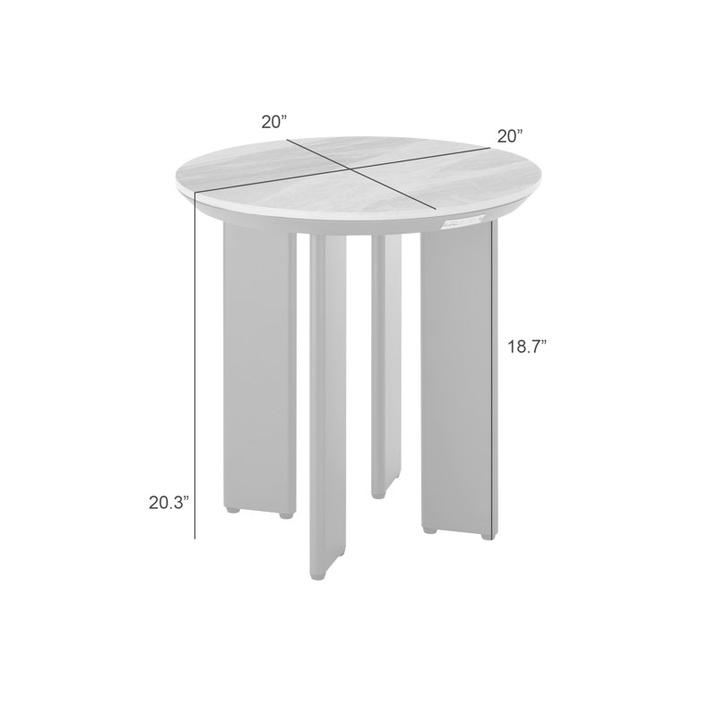 Table d'appoint extérieure en pierre frittée Neville