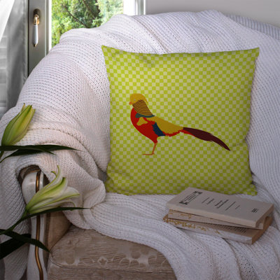 Pheasant Check Outdoor Throw Pillow