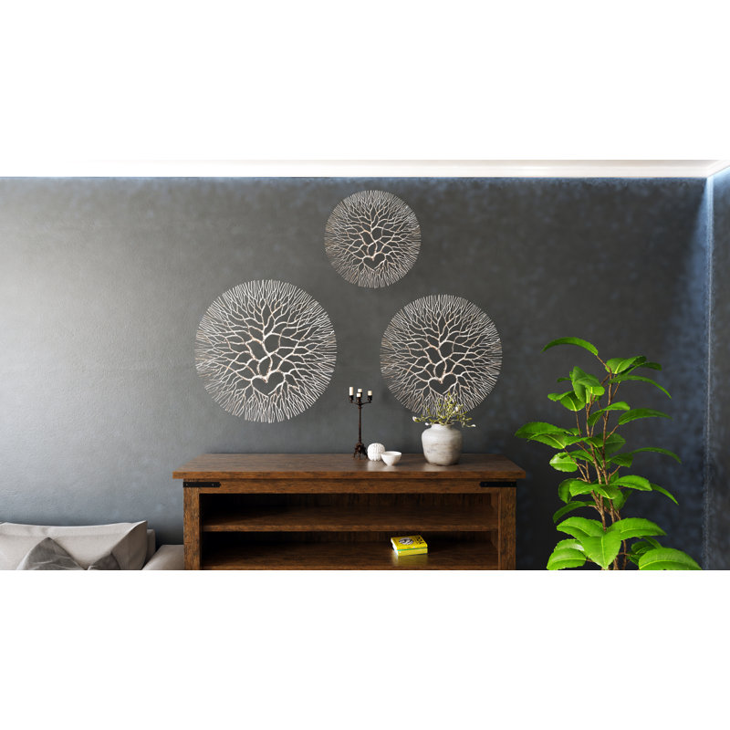Décoration murale en fer forgé corail, H 21,6 po x l 21,6 po x P 1 po