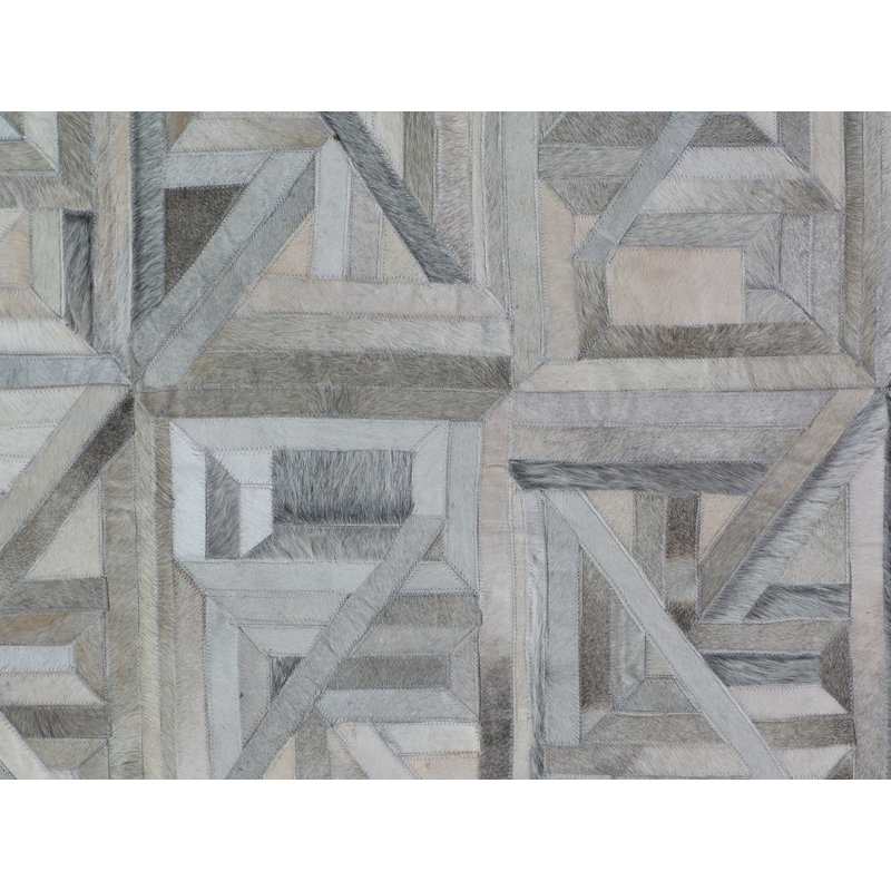 Natural Hide Cowhide Geometric Area Rug
