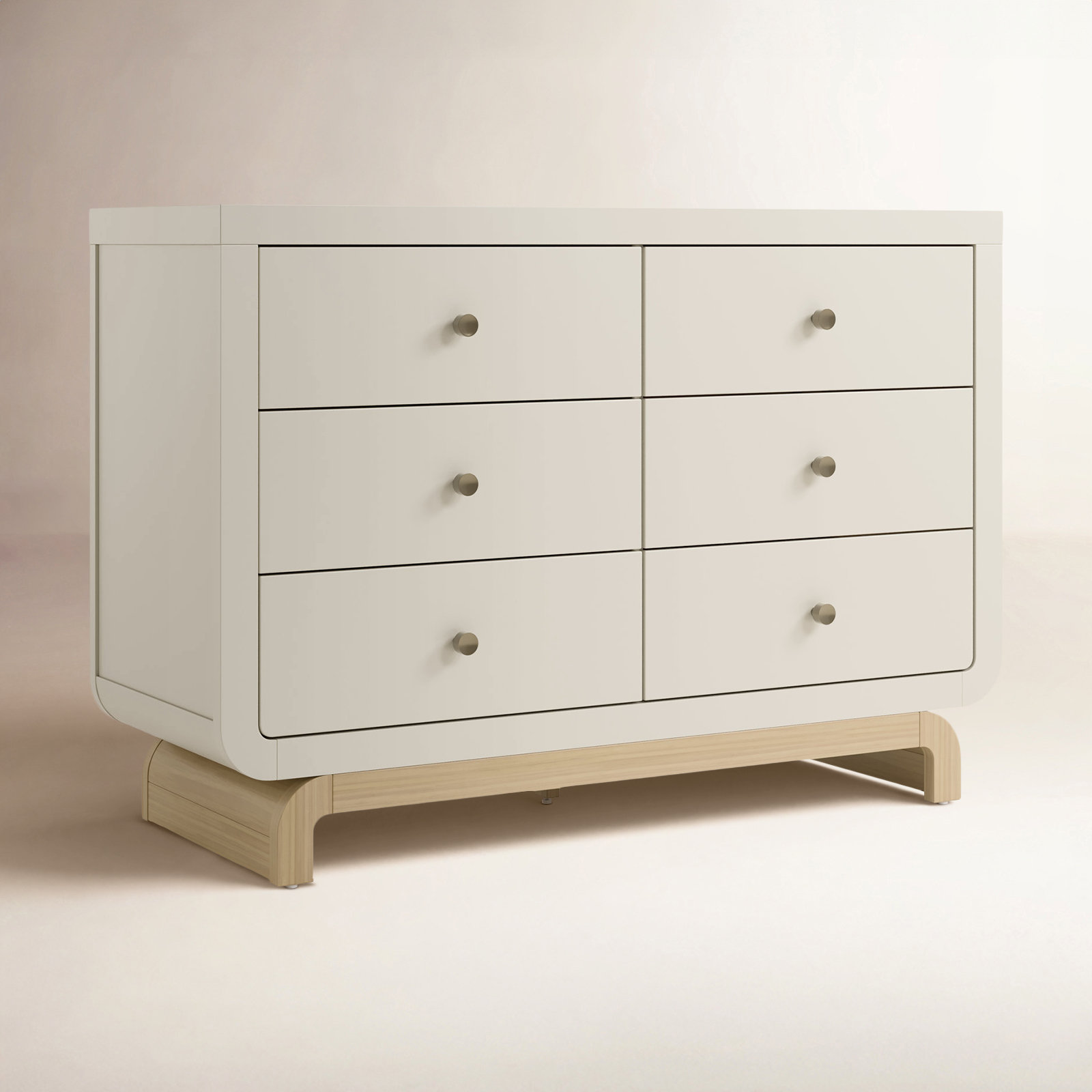 Santorini 6 Drawer Dresser, Frosted Oat/Driftwood