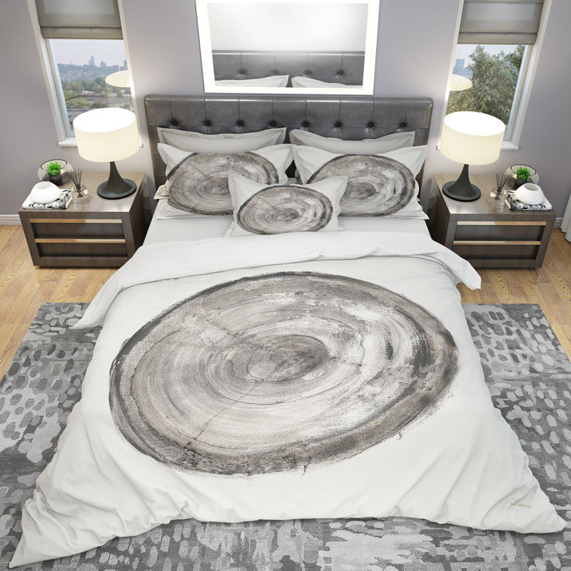 Ensemble de housse de couette circle natural elements iii, Housse simple + 1 taie décorative