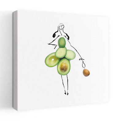 Avocado Fashion Woman Elegant Minimalist Modern Fruit Wall Art Print