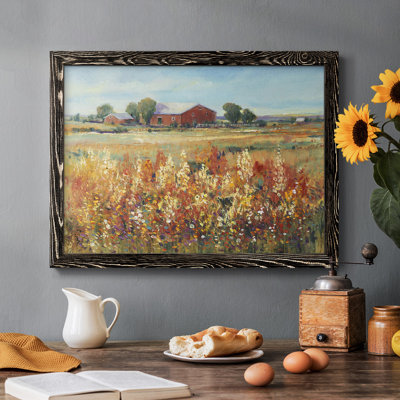 «Country View II», peinture sur toile encadrée