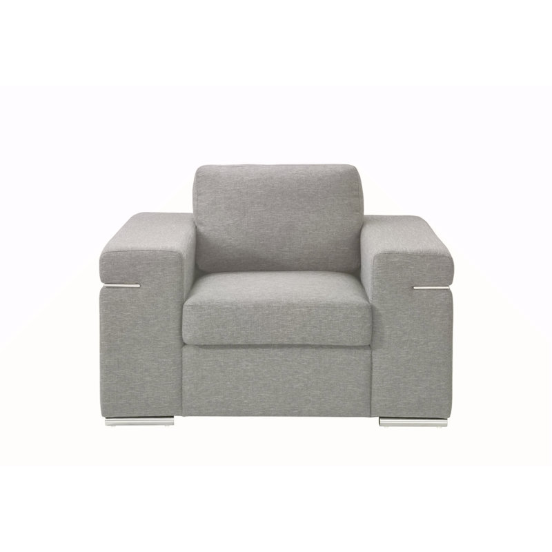 Light Grey Woven Fabric Arm Chair
