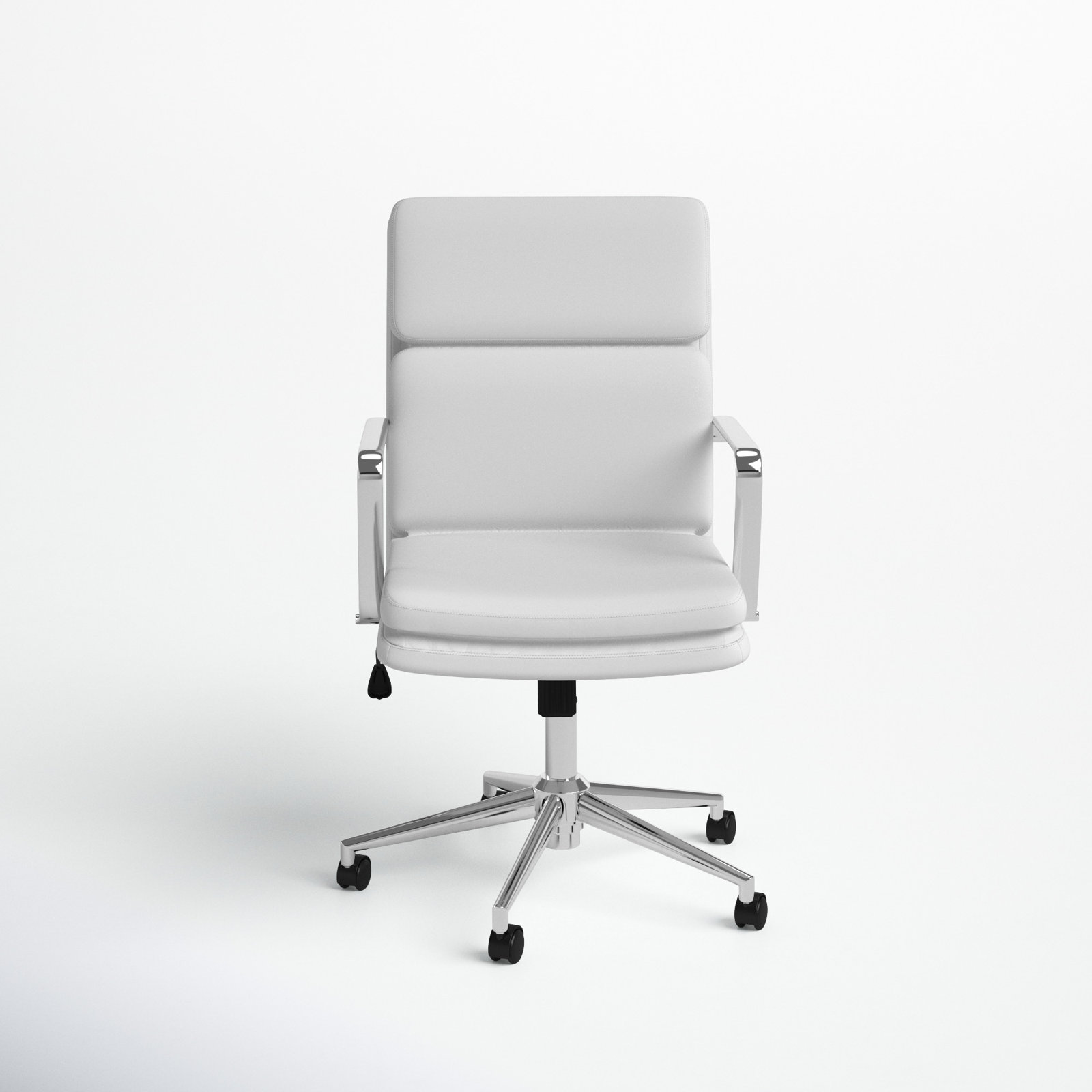 Rusanka Swivel Office Chair, White, 21"