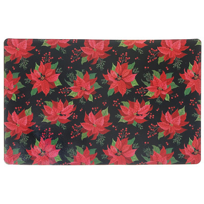 Napperon en plastique multi poinsettias - ensemble de 12