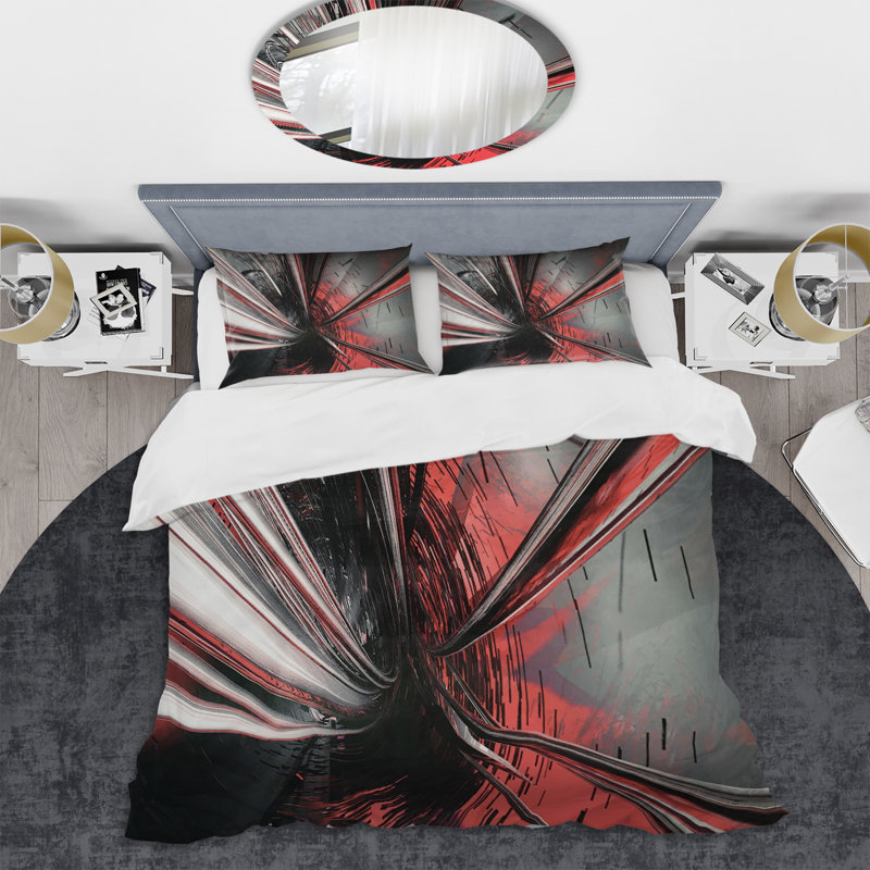 Fractal 3D Deep into Middle - Abstract Duvet Cover Set - Microfiber Polyester, Twin Duvet Cover + 1 Sham