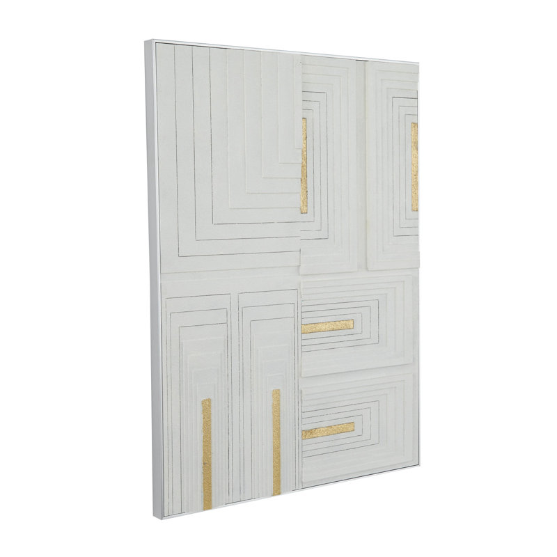 Glam Abstract Wall Decor on Resin, 40" H x 29.5" W x 1" D