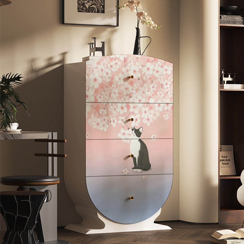 Commode en bois moderne et créative, Blanc